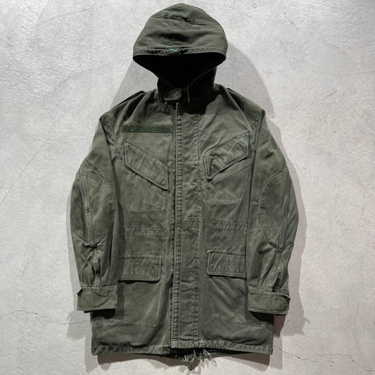 80s Military Hooded Parka Jacket- L