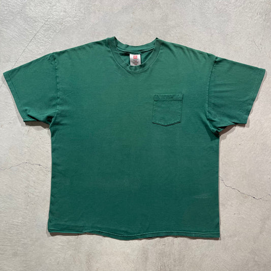 90s Blank Forest Green Pocket Tee- XXL