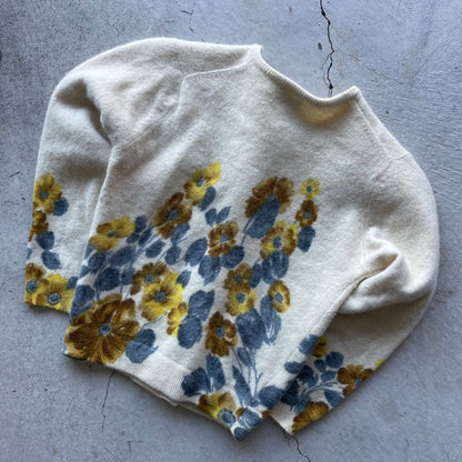 60s Floral Cardigan- xxs